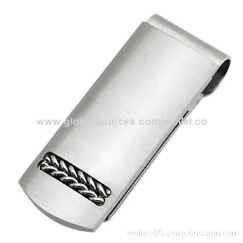 Wholesale Men's 316L Stainless Steel Money Clip with High-polished, Accept Customization